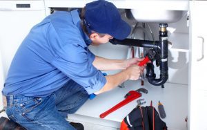 professional plumber with a wrench photo